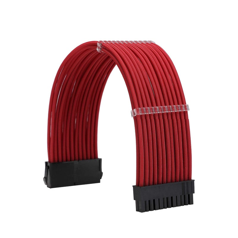 Formulamod Sleeve Extension Power Supply Cable Kit 18AWG ATX 24P+ EPS 8-P+PCI-E8-P with Combs for PSU to Motherboard/GPU (red) - Image 3